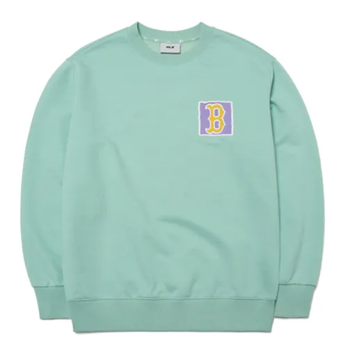 Thời trang - Áo Nỉ Sweater MLB Like Back Square Print Sweatshirt Boston Red Sox 3AMTL0414-43MTL Màu Xanh Ngọc - Vua Hàng Hiệu