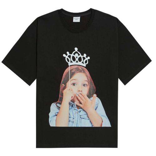 Áo Phông Acmé De La Vie ADLV Hàn Quốc Baby Face Short Sleeve T-Shirt Black Tiara Màu Đen