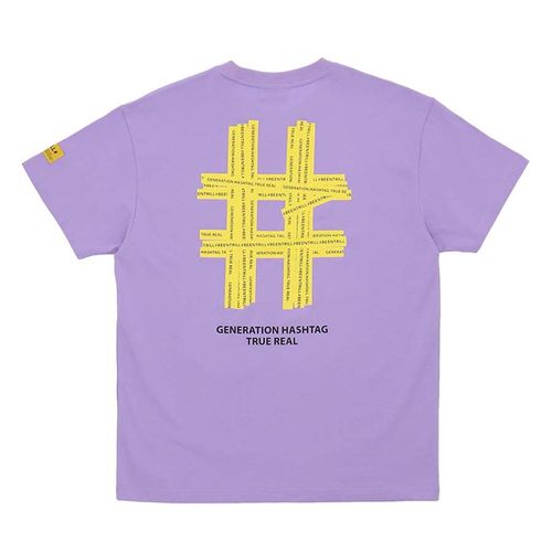 Áo Phông Beentrill Taping Bighashtag Short-Sleeved T-Shirt Màu Tím
