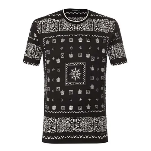 Áo Phông Nam Dolce & Gabbana D&G Bandana Panske Tricko Tshirt  Màu Đen Size 44