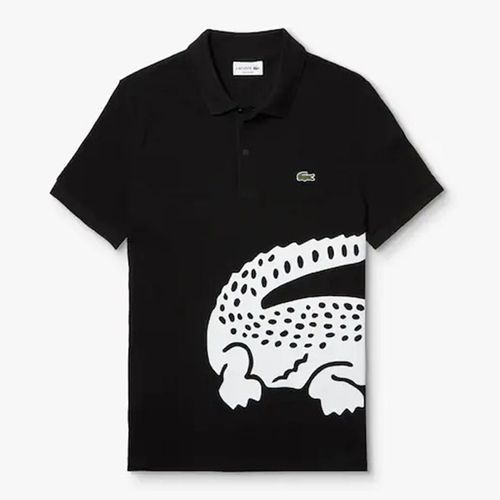 Áo Phông Lacoste Men's Oversized Crocodile Print Polo Shirt Màu Đen Size M-1