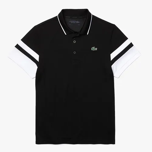Áo Phông Men’s Lacoste SPORT Striped Sleeves Breathable Piqué DH9681 Tennis Polo Shirt Màu Đen Size L