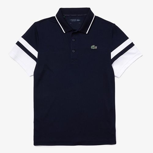Áo Phông Men’s Lacoste SPORT Striped Sleeves Breathable Piqué Tennis Polo Shirt Màu Xanh Navy Size L-5