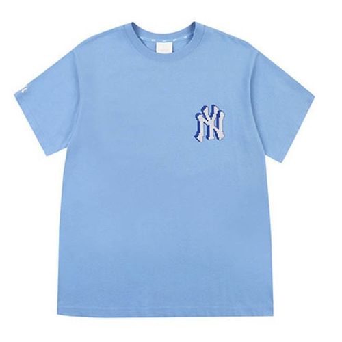 Áo Phông MLB Play Back Pixel Logo Overfit Short Sleeve T-shirt New York Yankees Màu Xanh Nhạt Size S
