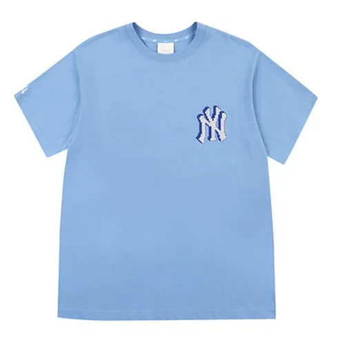 Áo Phông MLB Play Back Pixel Logo Overfit Short Sleeve T-shirt New York Yankees Màu Xanh Nhạt Size XS