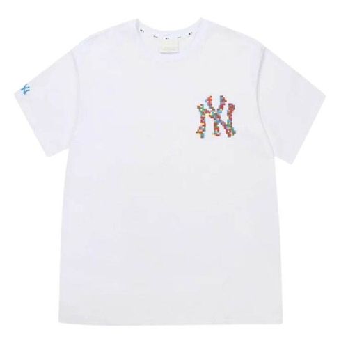 Áo Phông MLB Play Pixel Logo New York Yankees Tshirt 31TSN2131-50W Màu Trắng