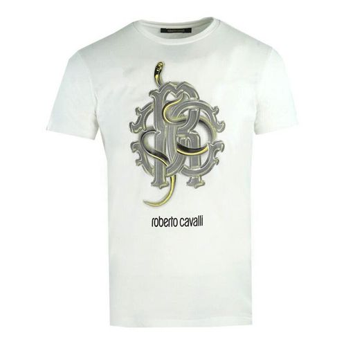Áo Phông Roberto Cavalli RC Serpent Logo T-shirt Blanc Màu Trắng Size L-1