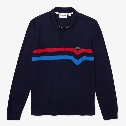 Áo Polo Dài Tay Lacoste Men's Made In France Regular Fit Polo Màu Xanh Navy Size S