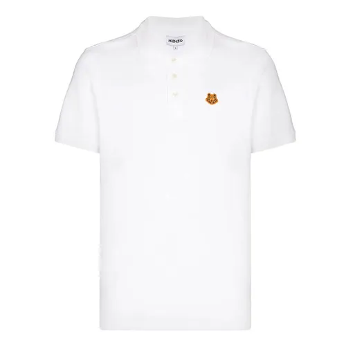 Áo Polo Kenzo Tiger Crest Short-Sleeve Polo Shirt 5PO001-4PU Màu Trắng