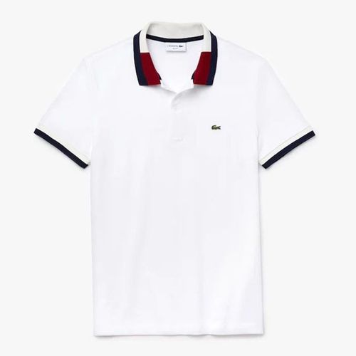 Áo Polo Lacoste Men's Contrast Cotton Polo Shirt Màu Trắng Size M