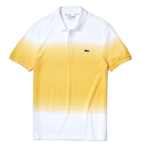 Áo Polo Lacoste Men's Cotton Piqué Regular Fit Màu Trắng Phối Vàng