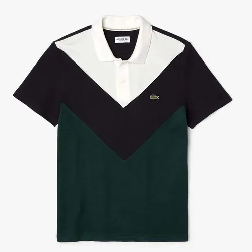 Áo Polo Lacoste Men's Geometric Colorblock Polo Shirt Green/Navy Blue/White Size XS