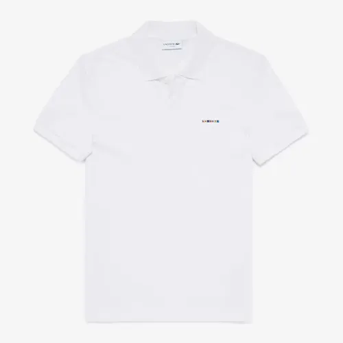 Áo Polo Lacoste Men's Slim Fit Multicolor Badge Polo Màu Trắng Size M