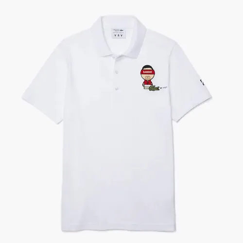 Áo Polo Lacoste Men's Sport Collab Youssef SY Cotton Piqué Polo Shirt Màu Trắng