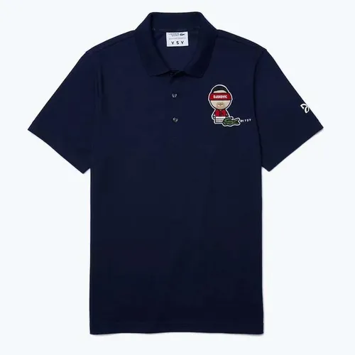 Áo Polo Lacoste Men's Sport Collab Youssef SY Cotton Piqué Polo Shirt Màu Xanh Navy Size M