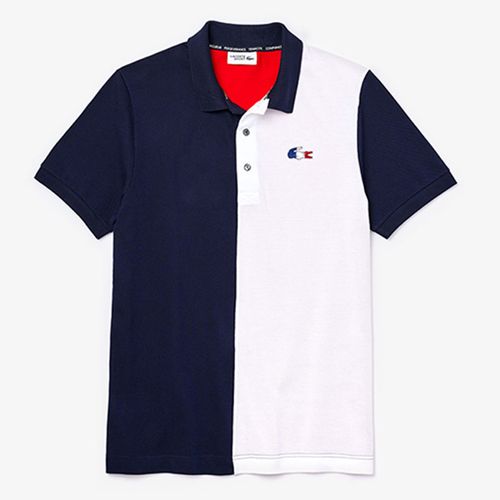 Áo Polo Lacoste Men's Sport French Sporting Spirit Edition Two-Tone Cotton Màu Trắng, Xanh Navy Size M-4