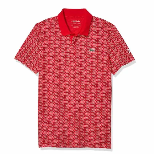 Áo Polo Lacoste Men's Sport Novak Djokovic Allover Croc Super Light Màu Đỏ Size L