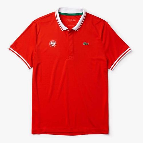 Áo Polo Lacoste Men's Sport Roland Garros Breathable Piqué Polo Shirt Màu Cam Đỏ Size XS