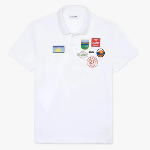 Áo Polo Lacoste Regular Fit Badge Cotton Màu Trắng