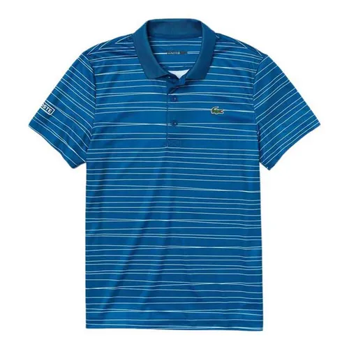 Áo Polo Lacoste Sport Striped Printed Breathable Pique Short Sleeve Màu Xanh