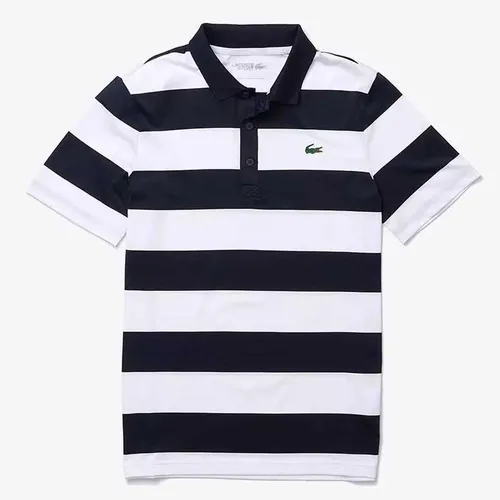Áo Polo Lacoste Sport Striped Regular Màu Xanh Navy - Trắng Size S