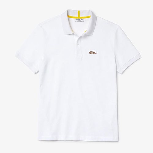 Áo Polo Lacoste x National Geographic Animal Printed Croc Polo Shirt PH6286-F20 Màu Trắng Size S-1