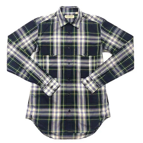 Áo Sơ Mi Burberry London England Ink Blue Cotton Check Long Sleeve Shirt Size XL