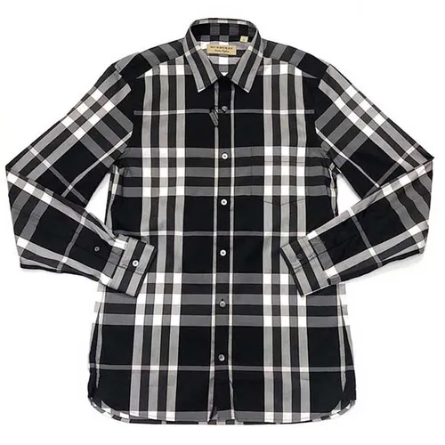 Áo Sơ Mi Burberry London England Long Sleeve Check Cotton Shirt In Black Size XS