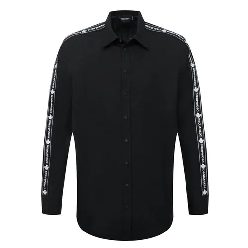 Áo Sơ Mi Dài Tay Dsquared2 Black Tape Dropped Shoulder Shirt Màu Đen Size 50