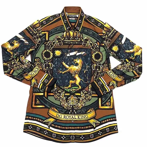 Áo Sơ Mi Nam Dolce & Gabbana D&G Long Sleeve Shirt Họa Tiết Size 39 - Thời trang - Vua Hàng Hiệu