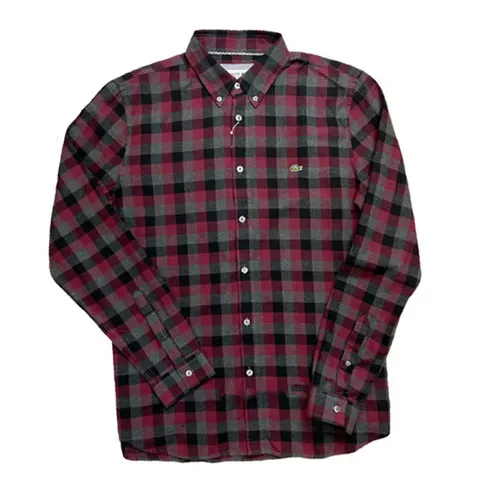 Áo Sơ Mi Lacoste Men Rutig Flanellskjorta I Regular Kẻ Đỏ Size 40