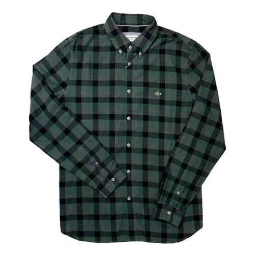 Áo Sơ Mi Lacoste Men Rutig Flanellskjorta I Regular Kẻ Xanh Size 41