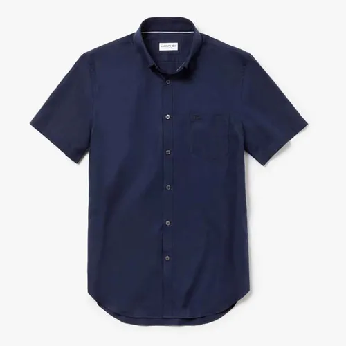 Áo Sơ Mi Lacoste Men's Regular Fit Mini Piqué Shirt Màu Xanh Navy