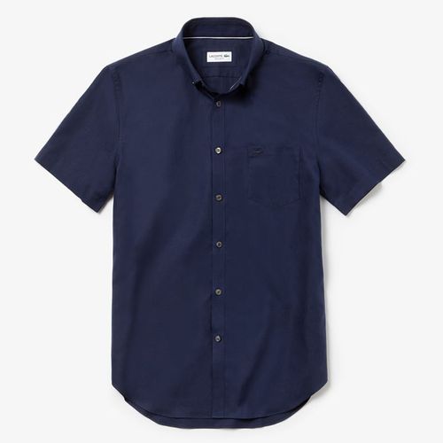 Áo Sơ Mi Lacoste Mens Regular Fit Short Sleeve Shirt Navy CH6424-525 Size 38-5