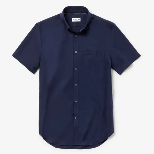 Áo Sơ Mi Lacoste Mens Regular Fit Short Sleeve Shirt Navy CH6424-525 Size 41