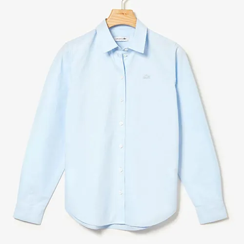 Áo Sơ Mi Lacoste Women's Regular Fit Oxford Cotton Shirt Màu Xanh Blue Size 42
