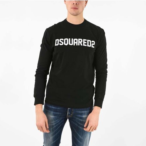 Áo Thun Dài Tay Dsquared2 Printed Surf Fit T-Shirt Black Size S