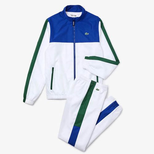 Bộ Quần Áo Gió Lacoste Tracksuit Colorblocked Blue With White And Green WH2104-GKP Size XS