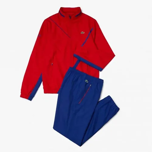 Bộ Quần Áo Gió Lacoste WH2045 DBR Rouge Cosmique Màu Đỏ Xanh Blue Size M