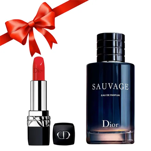 Nước hoa Dior Bộ sản phẩm - Combo Dior (Nước Hoa Sauvage Edp 100ml + Son Dior Rouge 844 Trafalgar) - Vua Hàng Hiệu