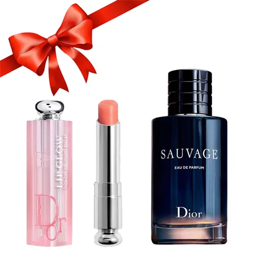 Nước hoa Dior Bộ sản phẩm - Combo Dior (Nước Hoa Sauvage Edp 100ml + Son Dưỡng Addict 004 Pink 2021) - Vua Hàng Hiệu