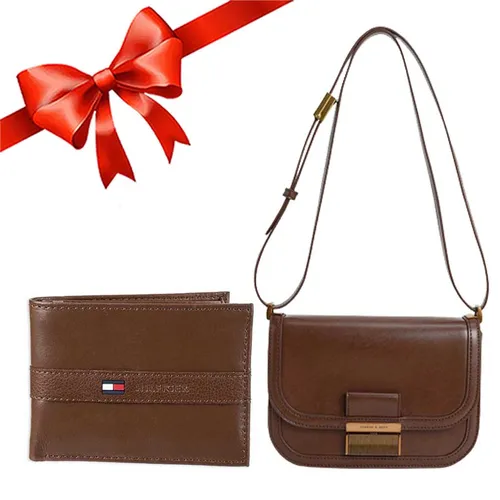 Combo Túi Charles & Keith CNK CK2-80781400 Màu Nâu + Ví Nam Tommy Hilfiger Tan H031064