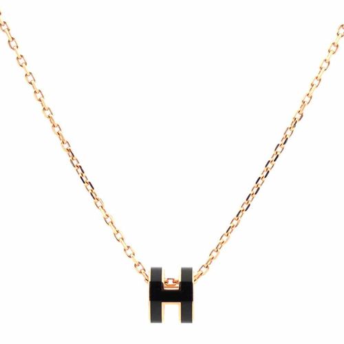 Dây Chuyền Hermès Mini Pop H GHW Màu Vàng-4