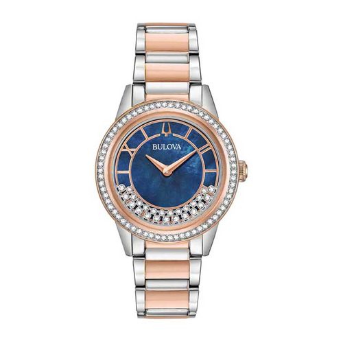 Đồng Hồ Nữ Bulova Swarovski Crystals Rose Gold Tone Watch 98L261 Phối Màu
