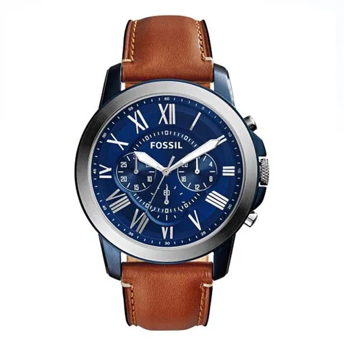 Đồng hồ Xanh - Nâu Mặt tròn Xanh Blue - Đồng Hồ Nam Fossil FS5151 Màu Xanh Nâu - Vua Hàng Hiệu