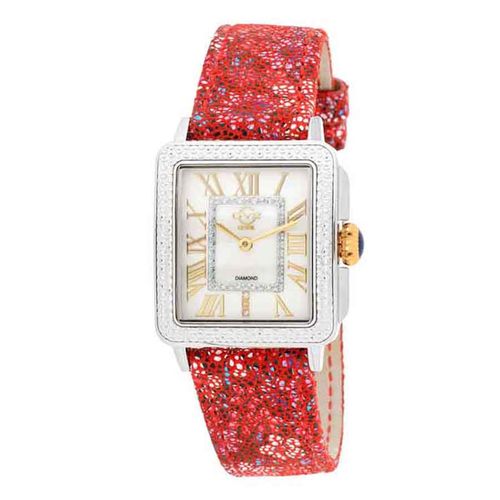 Đồng Hồ GV2 By Gevril Women's Padova Floral Swiss Made Ltd Ed Quartz Diamond Acct Watch Red-1