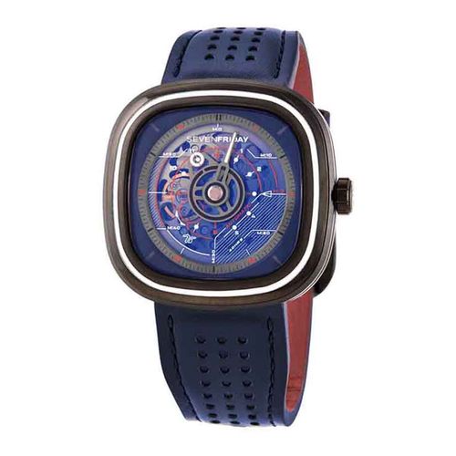 Đồng Hồ Nam SevenFriday T-Series Gradient Blue Transparent Dial Men's Watch T3/01 Màu Xanh