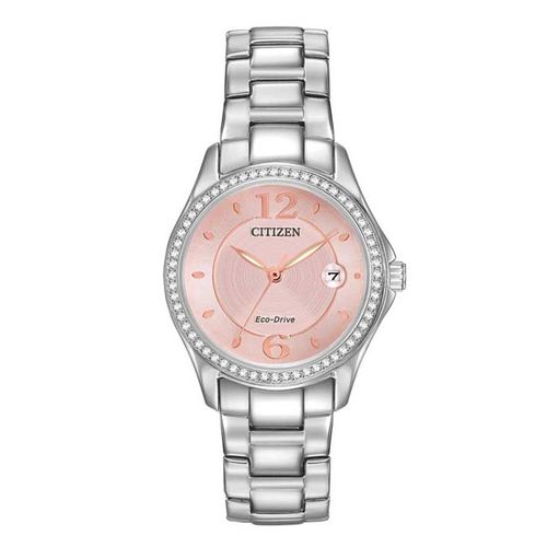 Đồng Hồ Nữ Citizen Silhouette Crystal Eco-Drive Pink Dial Diamond FE1140-86X