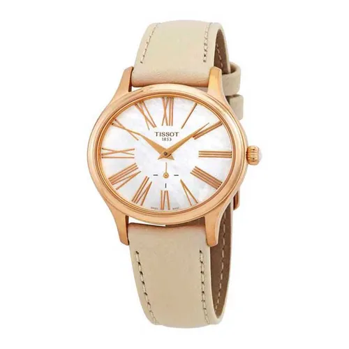 Tissot - Đồng Hồ Nữ Tissot Bella Ora Mother Of Pearl Dial Ladies Watch T103.310.36.113.01 Màu Vàng Kem - Vua Hàng Hiệu