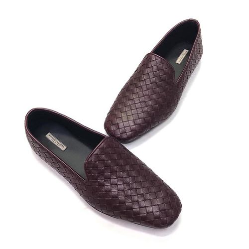 Giày Lười Bottega Veneta Calfskin Loafer Màu Đỏ Tím Size 39.5-1